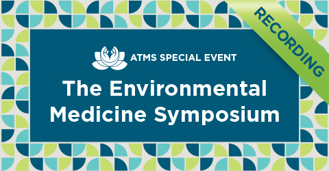 Text based image with The Environmental Medicine Symposium Event Recording available text